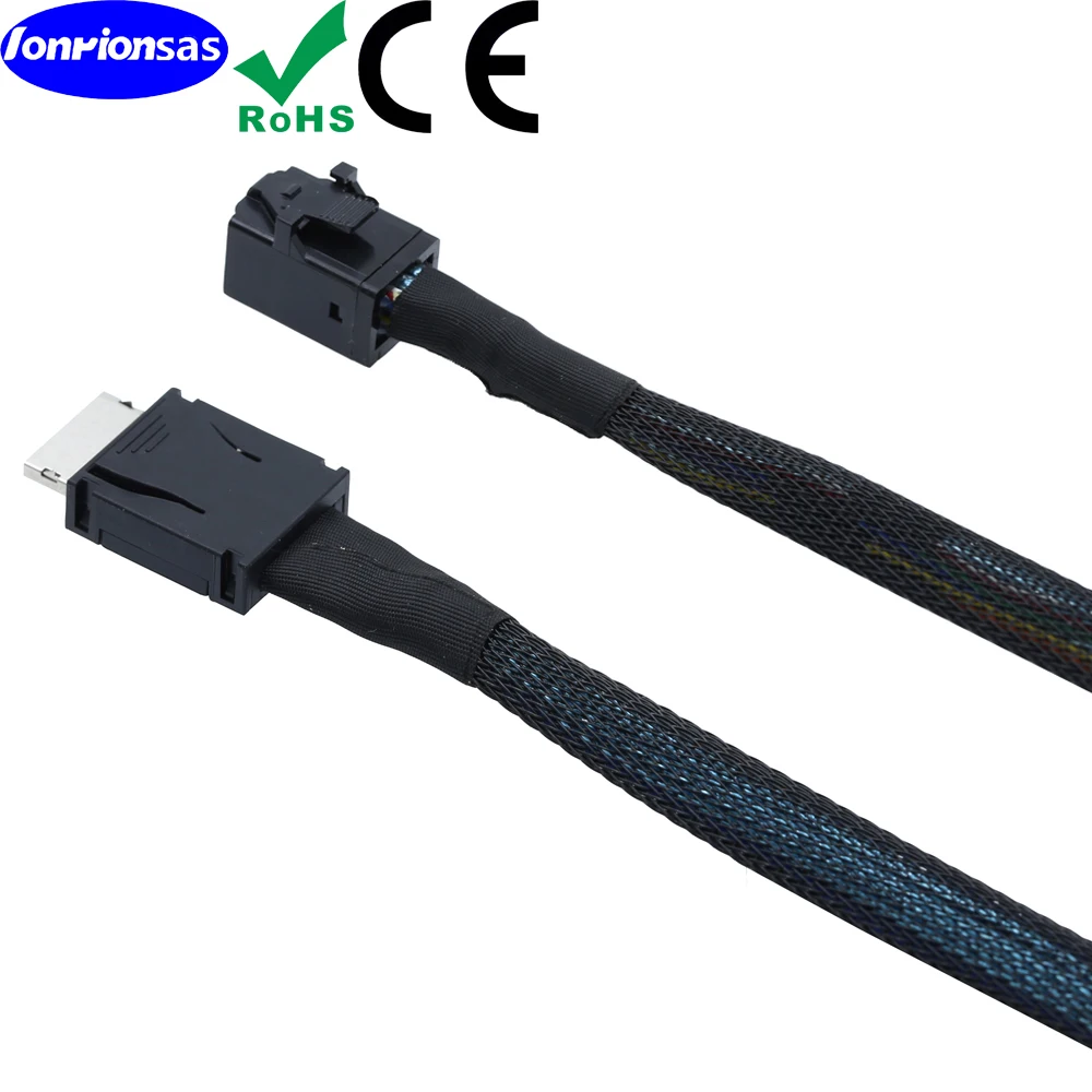 OCuLink SFF-8611 4i Active Cable to Slimline Mini SAS HD SFF-8643 50cm PCIe Wire For NVMe SSD eGPU External Graphics Card