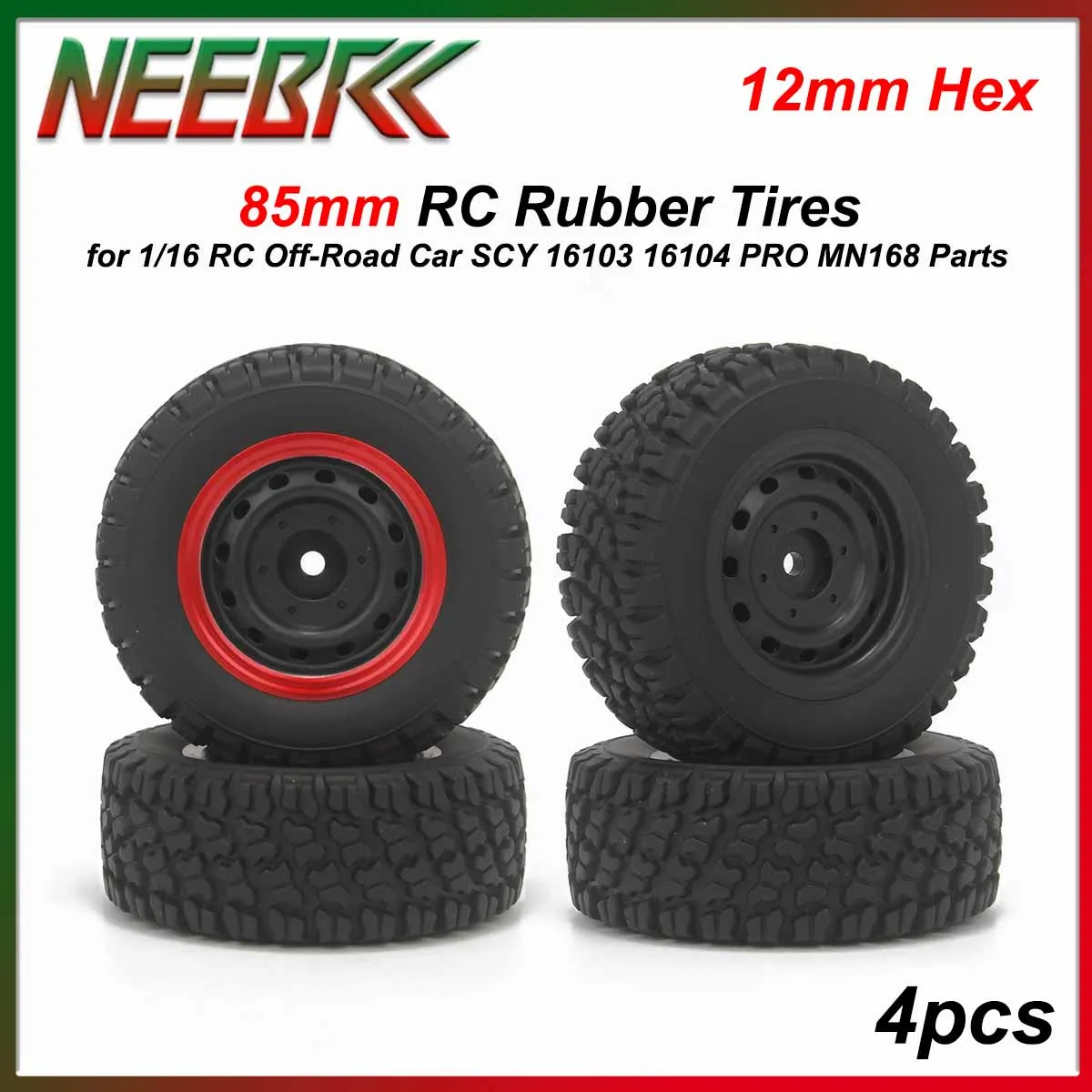 

1/16 SCY 85 мм RC шины с высокой рукояткой, противоскользящие резиновые колеса, шестигранные 12 мм для SCY 16103 16104 16105 16106 PRO MN168 Запчасти для внедорожных грузовиков
