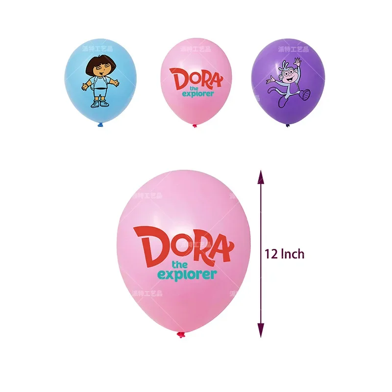 Dora Explorer Theme Party DIY Decorations Sets Latex Ballons Birthday Flag Banner Cake Topper Baby Shower Party Supplie Set Gift