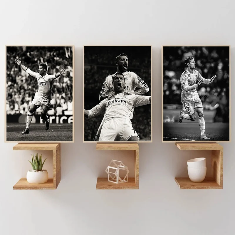 لاعب كرة القدم بطولة سلسلة موضوع قماش الطباعة أزياء شعبية الألوان جدارية استوديو ديكور المنزل الفن اللوحة الهدايا