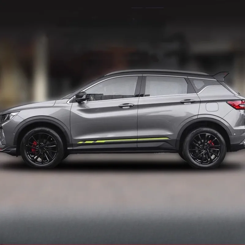 

Для 2019-2025 Geely Binyue боковая юбка на кузов, наклейки на край двери, декоративные полоски, юбка, модифицированные автомобильные наклейки, внешние аксессуары