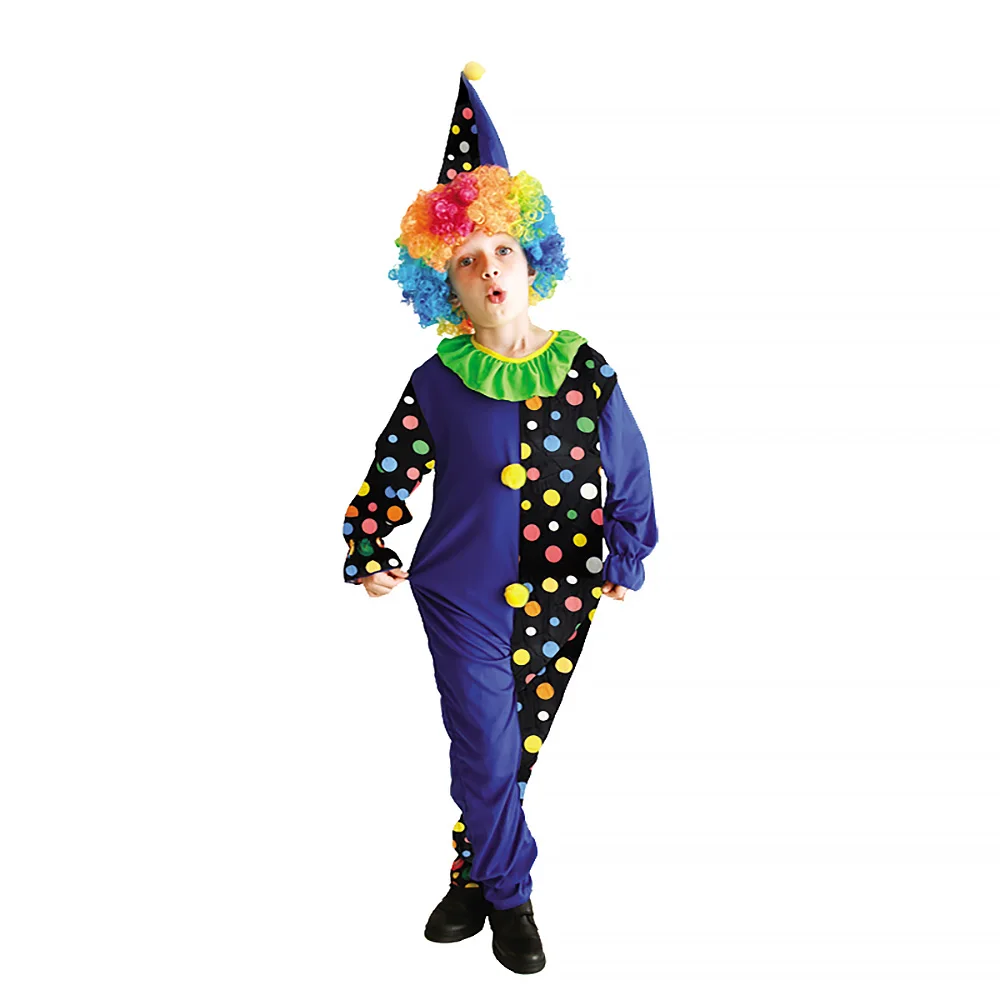 Carnival Variety Children Funny Clown Costumes Christmas Boy Joker Costume Cospaly Party Dress Up Clown Suits