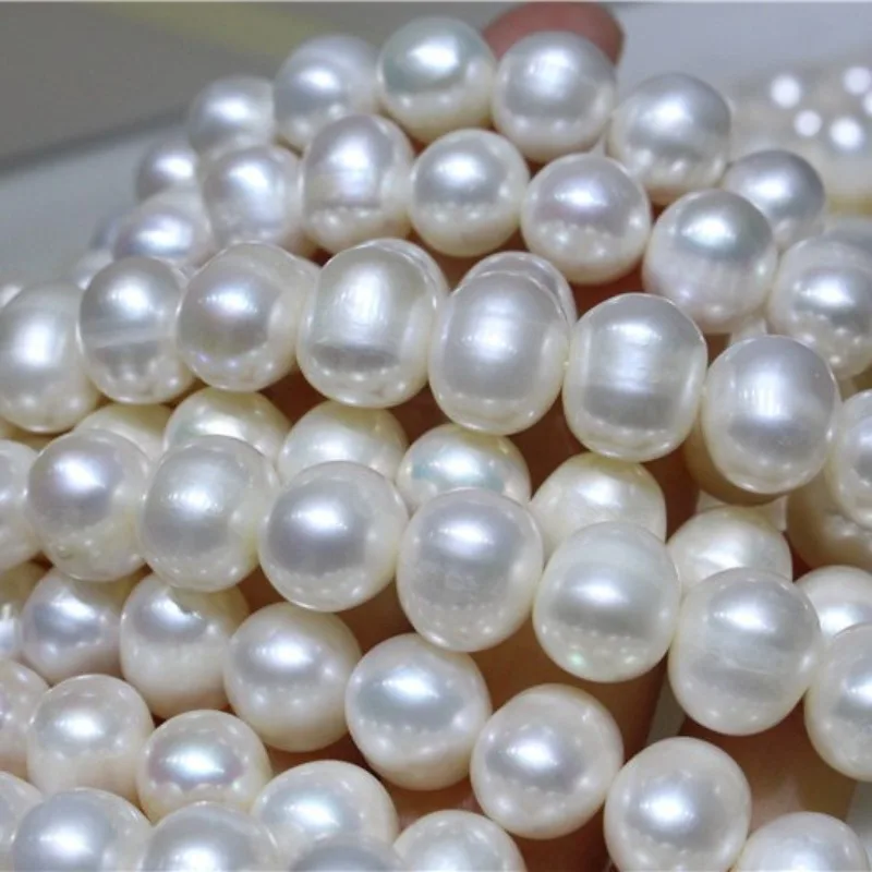 

Оптовая продажа готового ожерелья из натурального жемчуга 9-10 мм, почти круглой формы, с серебром 925 пробы