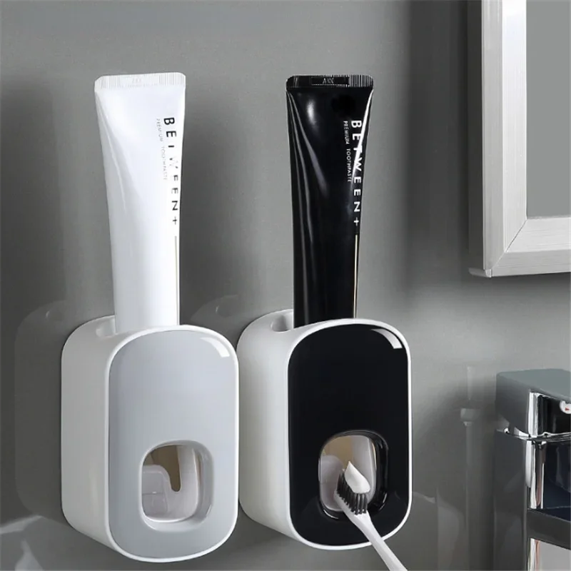 Automatic Toothpaste Dispenser Squeezers Toothpaste Tooth Dust-proof Toothbrush Holder Wall Mount Stand Bathroom Accessories Set