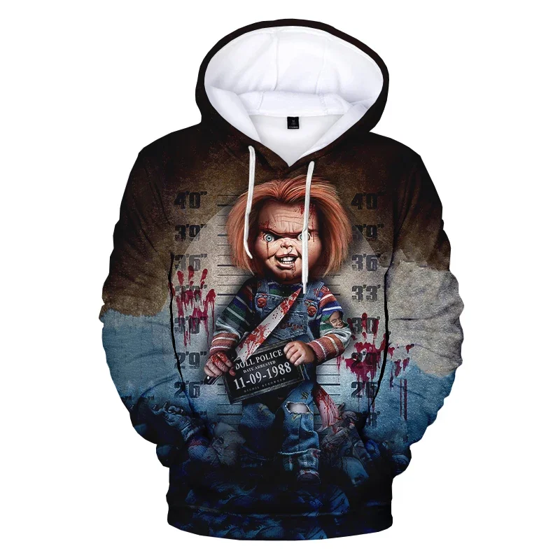 2024 Horror Movie Child's Play Chucky 3D Printed Hoodie Sweatshirts Men Women Fashion Casual Pullover Hip Hop Streetwear Hoodies