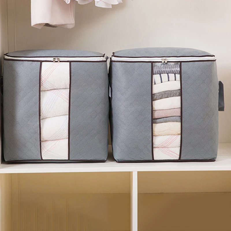 1PC/2PCS Quilt storage bag Home moisture-proof clothing quilt storage bag thickened non-woven fabric