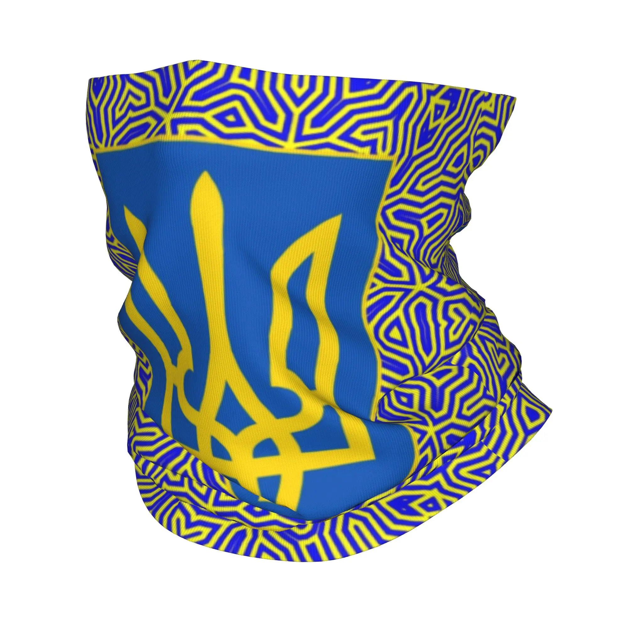 Custom Ukraine Flag Bandana Neck Gaiter for Ski Cycling Men Women Wrap Scarf Ukrainian Coat Of Arms Balaclava Warmer