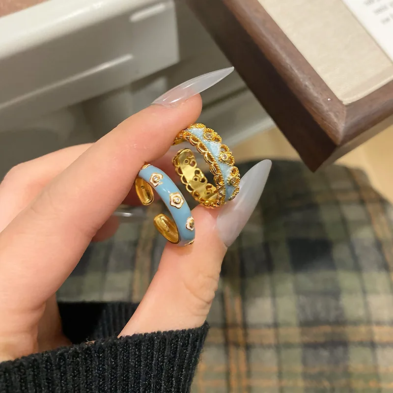 القرون الوسطى ضوء الفاخرة تنوعا رائعة بالتنقيط النفط الدائري النمط الصيني المد الوطني المينا المحروقة الأزرق الدانتيل القرع افتتاح حلقة