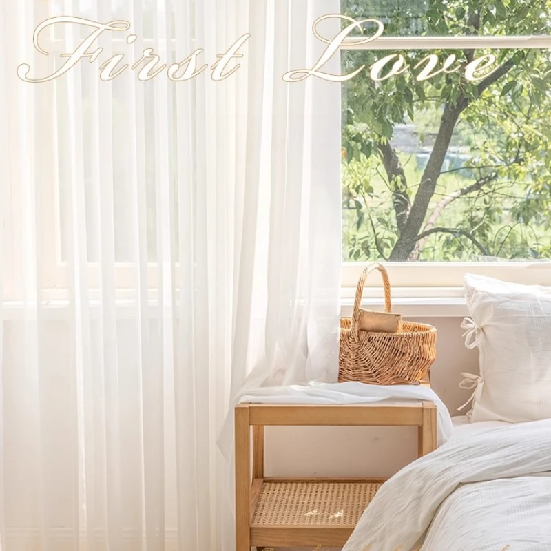 

Customized White Tulle Sheer Curtains for Living Room Chiffon Window Decor Modern Voile Organza Bedroom Modern Door yarm 창문커텐