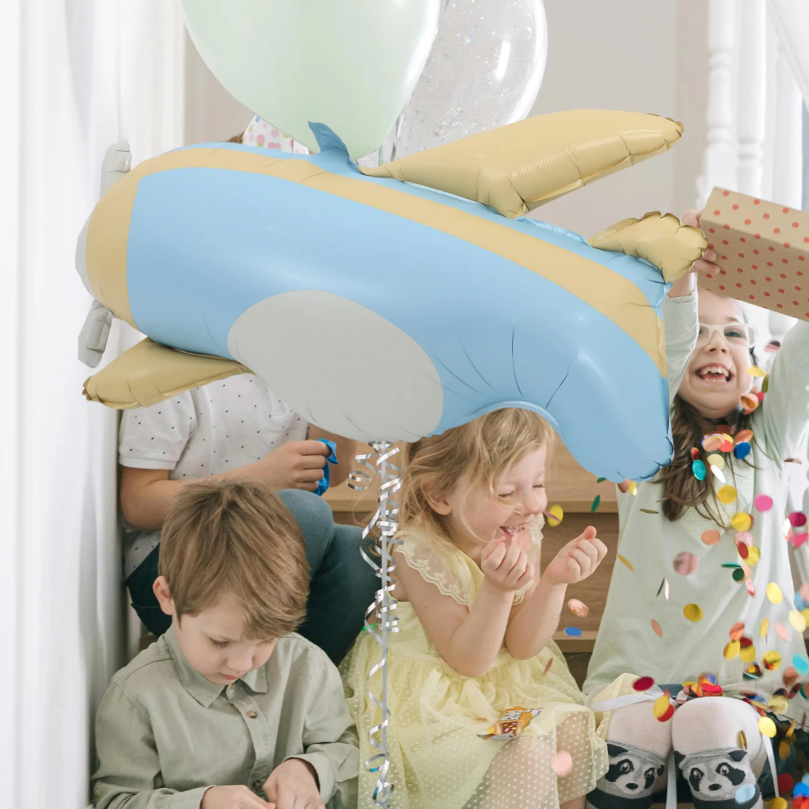 

3pcs Matte Airplane Balloons for Party Birthday Decorations Photo Prop Foil Airplane Balloons Lightweight Easy Inflate