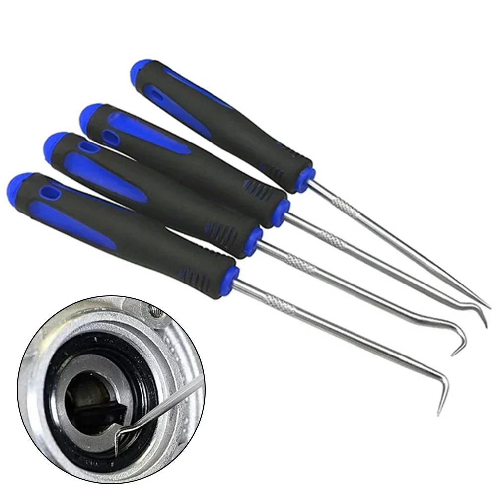 Hot Sale 4Pcs 165mm Car Auto Vehicle Oil Seal Screwdrivers Set O-Ring Seal Gasket Puller Remover Pick Hooks Repair Tools For Car