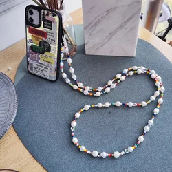 HERLOOK Y2K Accessories Phone Chain Pearl Beads Phone Charm Colorful Beaded Long String for Cellphones Anti-lost Lanyard 120cm