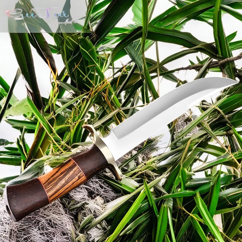 Stainless steel bone cutting knife, slaughter specific knife, outdoor cutting knife, camping straight knife