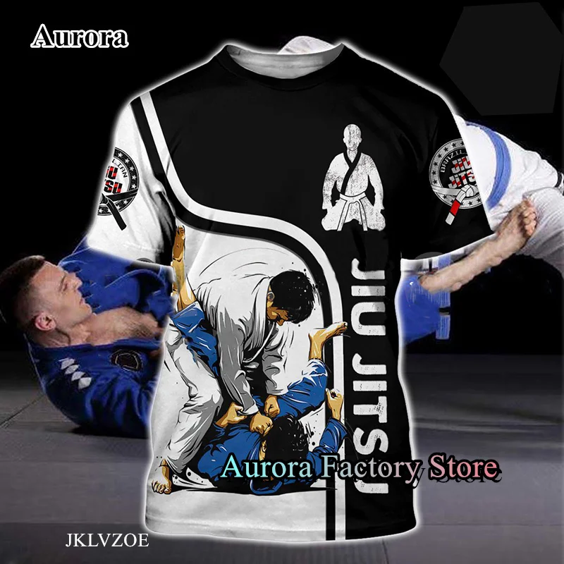 New Men Summer Jujitsu Boxing T-Shirt Male Tops Adult Tees Daily Wearing Brazil Jiu Jitsu Printed Clothing Oversized Streetwear