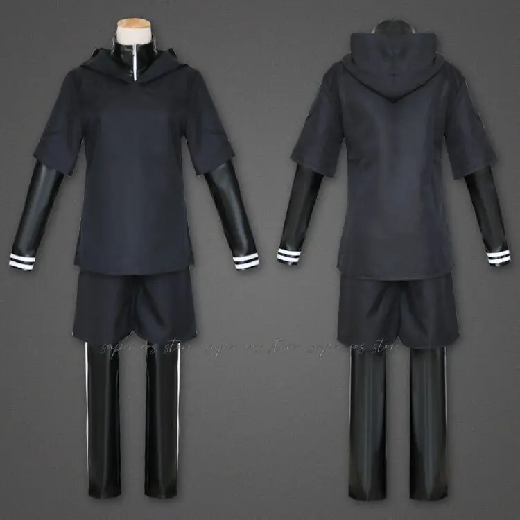 Kaneki Ken Costume Cosplay Felpa con cappuccio Giacca Pantaloni Pantaloncini Set completo Abiti Uomo Uniformi Maschere Anime Comic Suit Puntelli Accessori