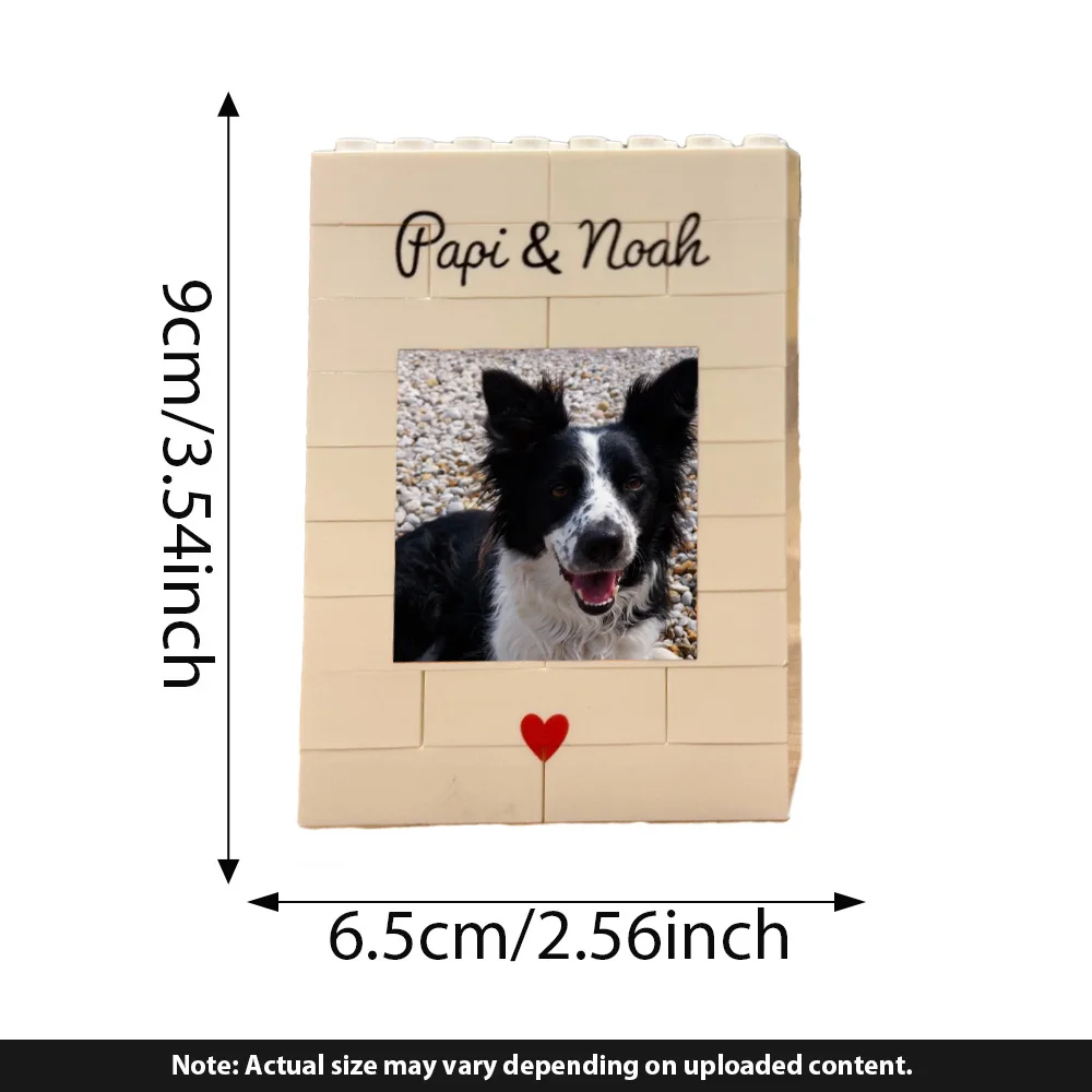Bloques de construcción personalizados para mascotas, bloques DIY PMMA personalizados con nombre personalizado, regalo único grabado con láser creativo para el amor de las mascotas, 1 ud.