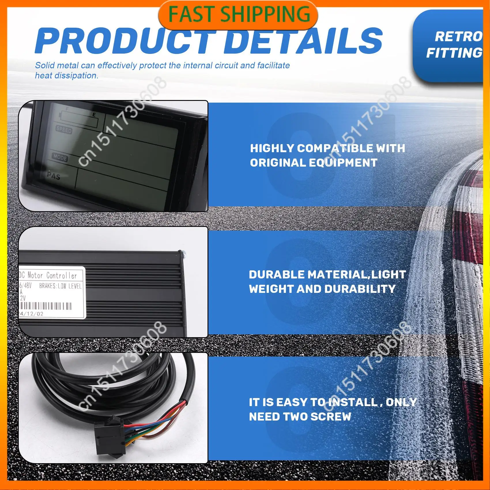 اشتري الآن 36 فولت 48 فولت 750 واط 1000 واط ثلاثة وضع 12 أنابيب فرش 30A تحكم خنق طقم فرامل مجموعة مع شاشة LED SW900 E-Bike Acc