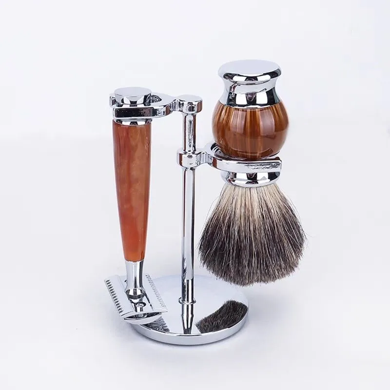 

Металлический нержавеющий мужской держатель для помазков для бритья, держатель для бритвы, держатель для щетки для бороды, держатель для щетки с мягкой щетиной, ручной держатель для бритвы ZG285