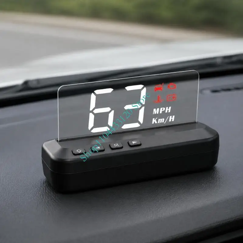 Vehicle Speed HUD Head‑Up Display OBD2, Low-Profile Automotive Head-Up Display with Automatic Brightness Adjustment, Adjustable