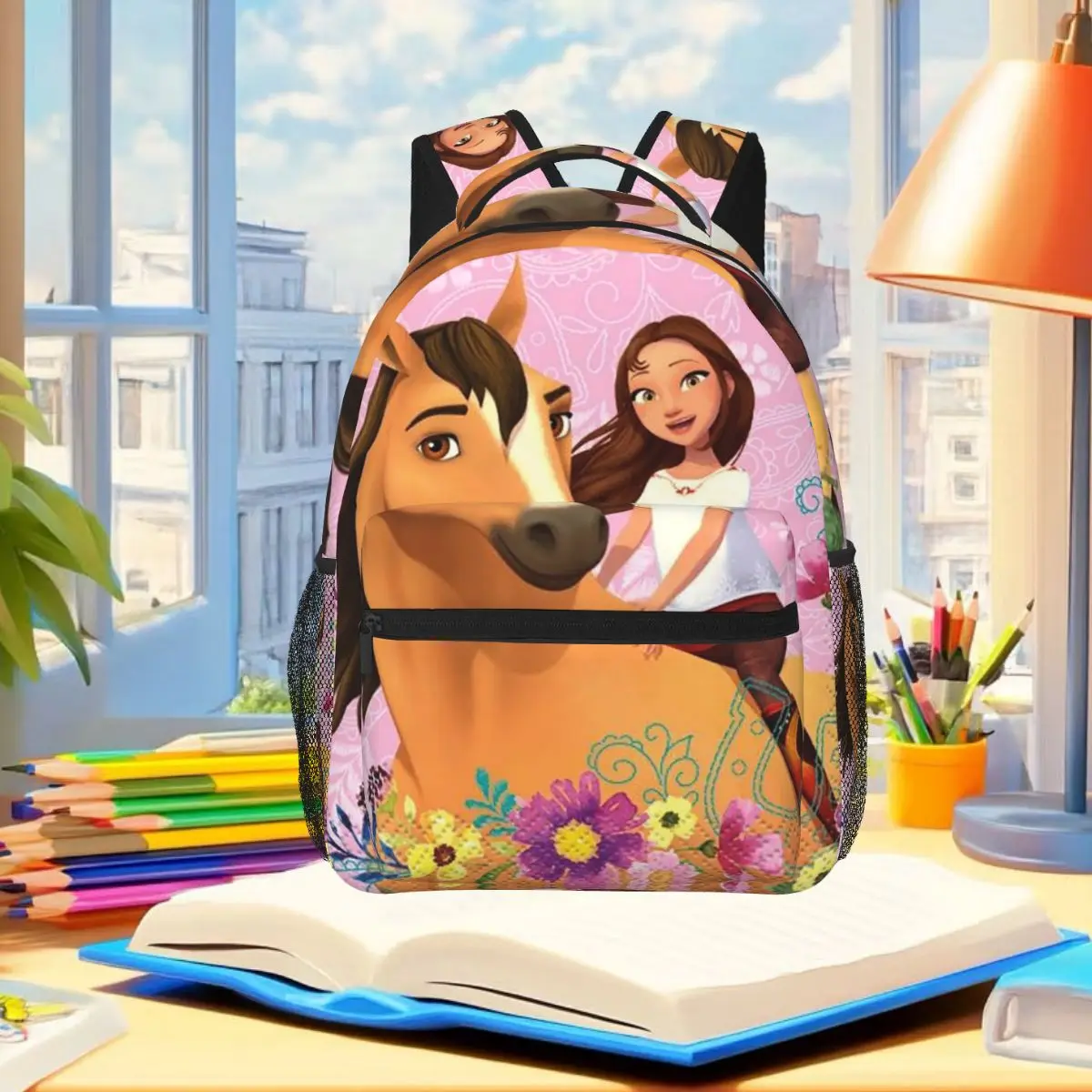Spirit Riding Free 1 Backpack Student Boys Girls BookBag Children School Bag Laptop Shoulder Bags for Men Women
