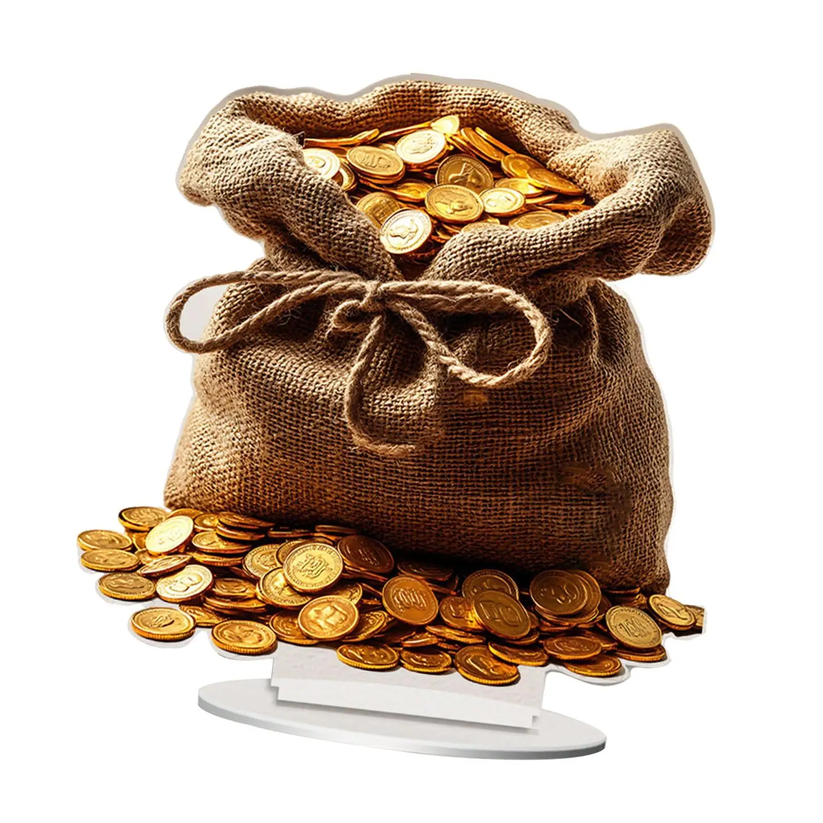 2D Money Bag Decoration Party Supplies Adornment Collectibles Decorative Sign for Office Bookshelf Living Room Cabinet Classroom