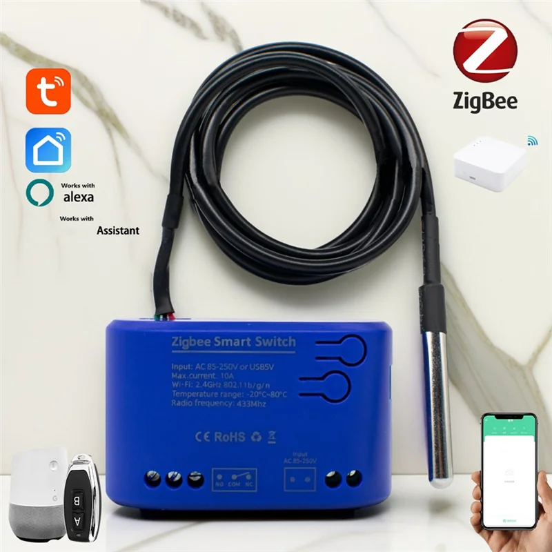 CEA 1 Gang Smart Switch Interruptor de temperatura inteligente Interruptor inteligente com sensor de temperatura
