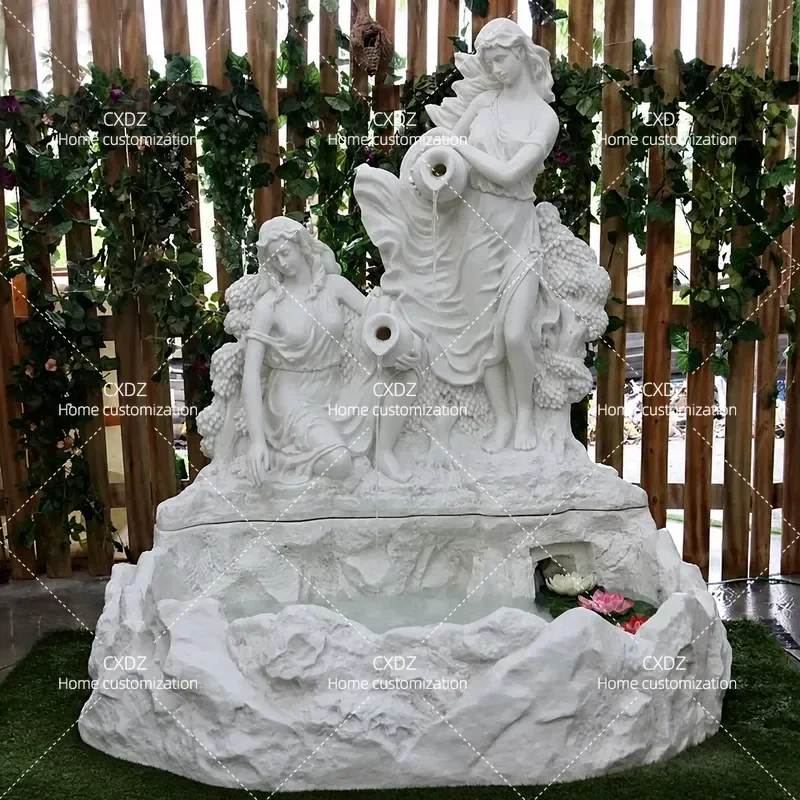 Large Wedding Fountain Decoration Outdoor Garden Rockery Water Landscape Ornament Courtyard Muse Flowing Water Fish Pond