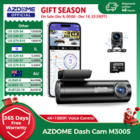 AZDOME M300S 4K Dash Cam Front and Rear, Built-in ADAS WiFi GPS Dash Camera for Cars, Free 64GB Card, Voice Control, Night Visio