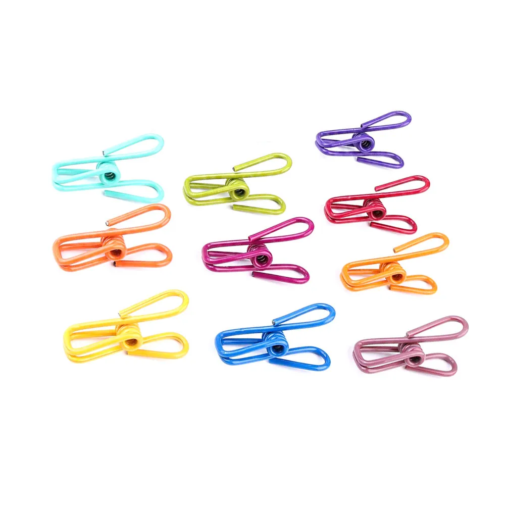 10Pcs Clothes Clips Rustproof Stainless Steel PVC Coated Heavy Duty Laundry Clamps for Towels Quilt Drying Clothes Hangers