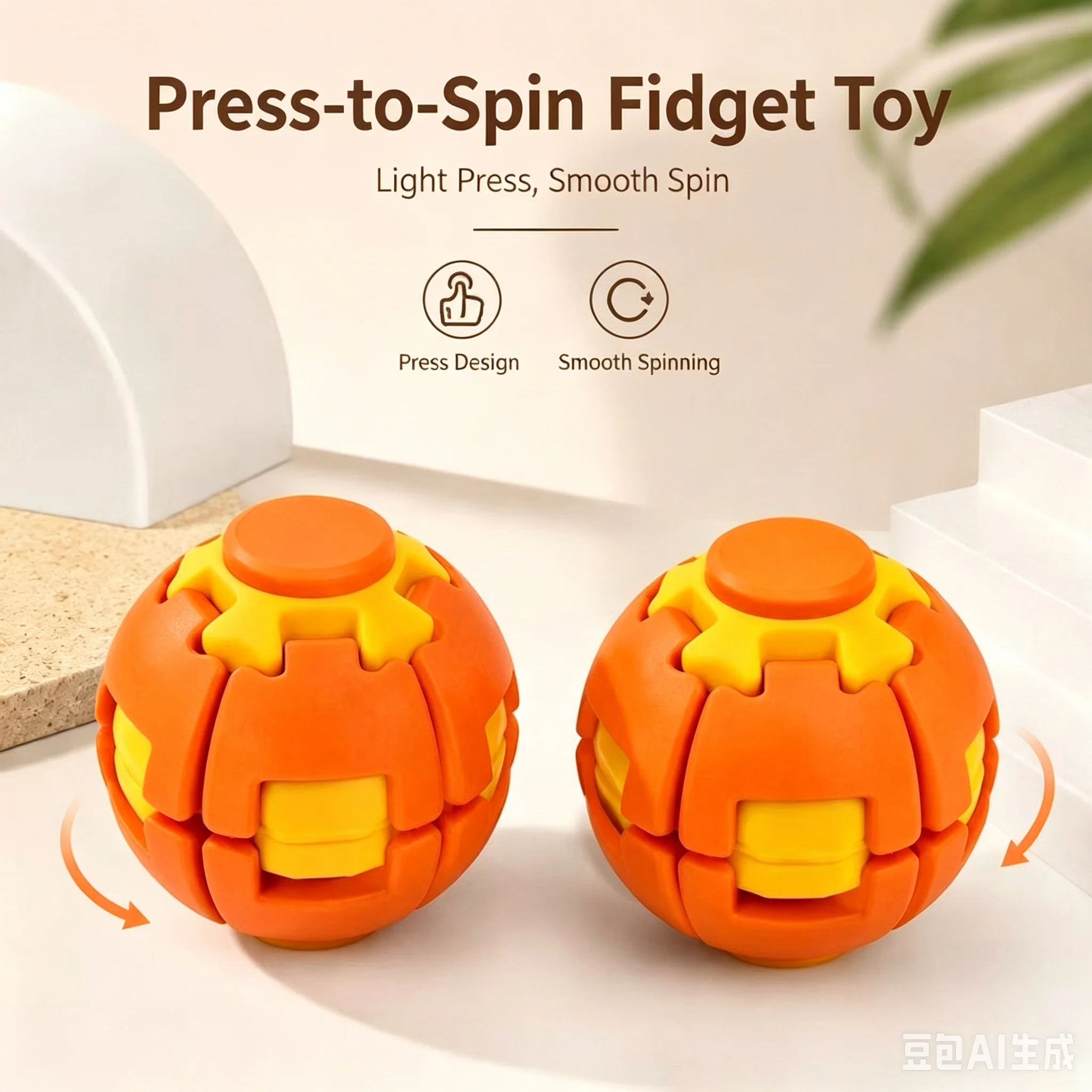 Fingertip Pressing Rotating Ball Toy Multi-color Vortex Decompression Artifact Gyroscope for Relieving Boredom Ball Gift