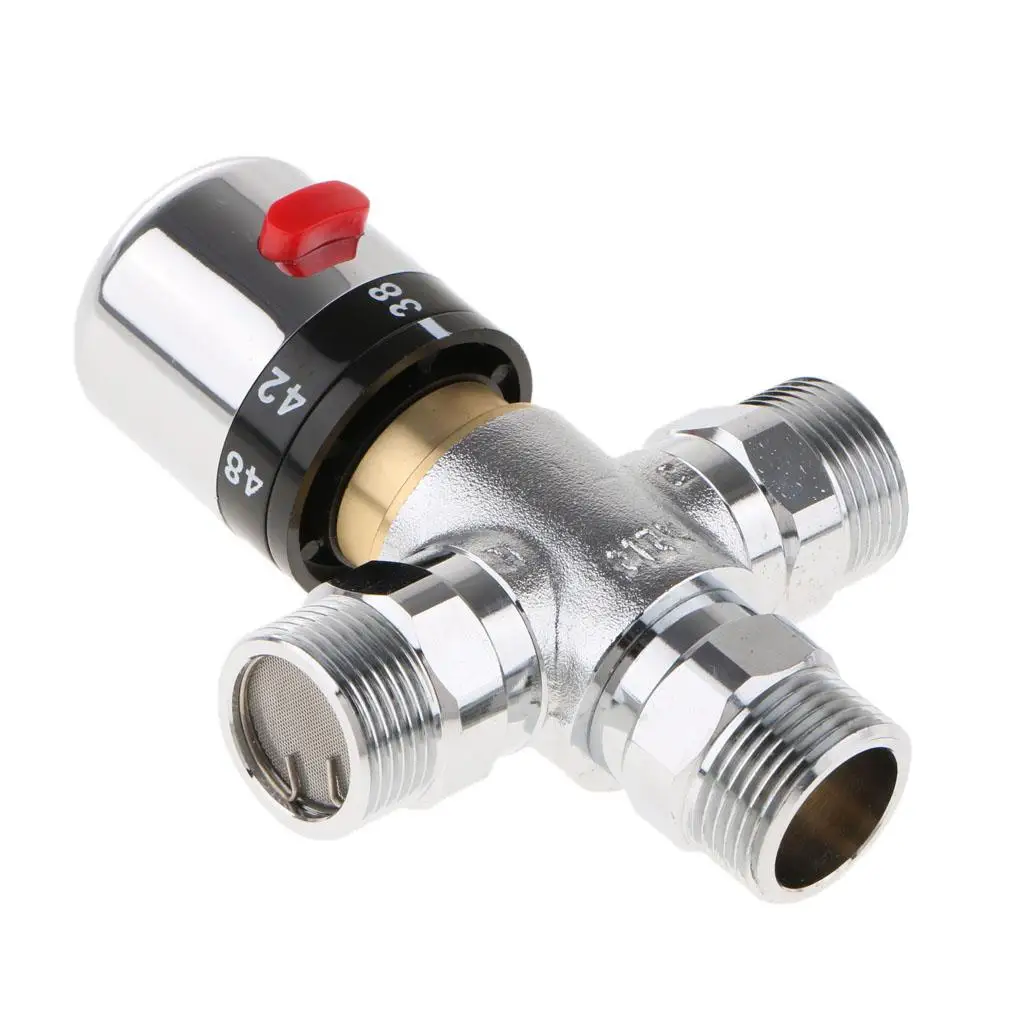 Water Heater Mixing Valve Thermostatic Brass Valve Universal Mixer for Bathroom Home Heating DN20