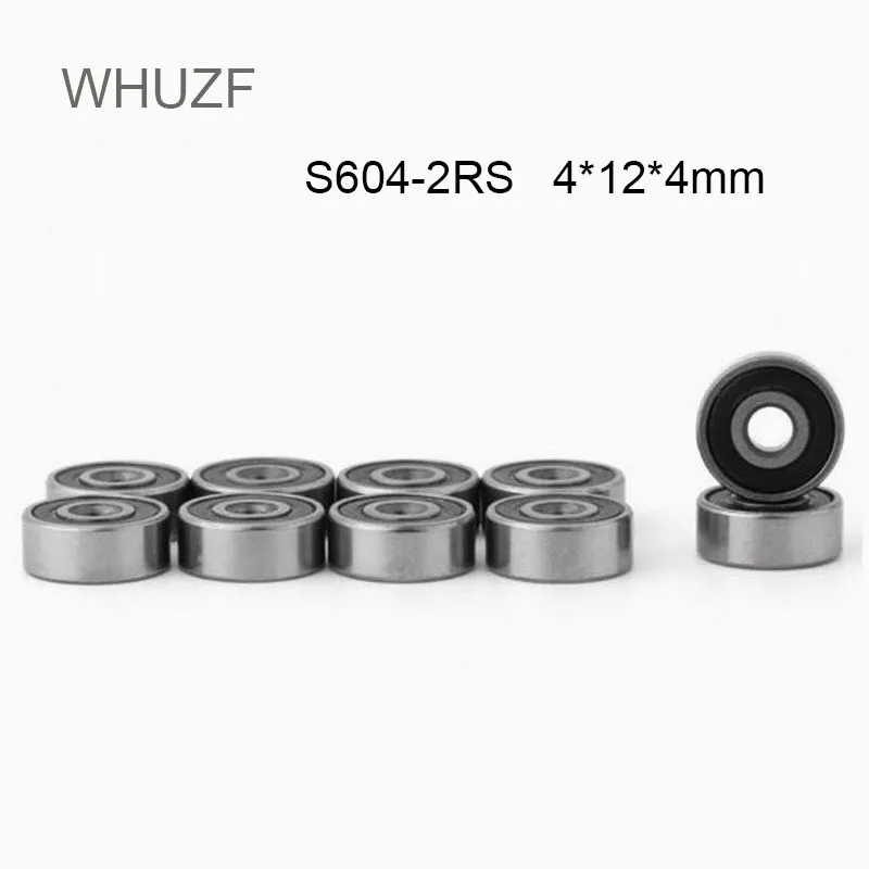 

WHUZF ABEC-5 S604-2RS S604RS S604 SB604ZZ S604-2RS 4*12*4 mm Stainless Steel Deep Groove Ball Bearing Miniature Bearings