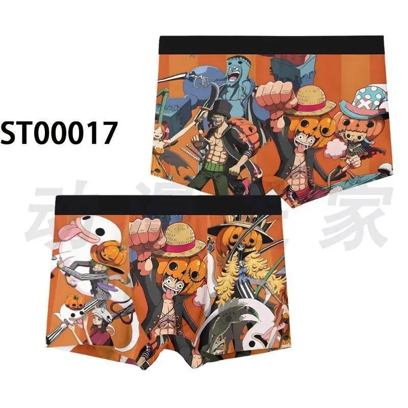 

One Piece Monkey D. Luffy Briefs Lycra Breathable Mesh Men Student Anime Cosplay Trendy Summer Vacation Collection Cute Fashion
