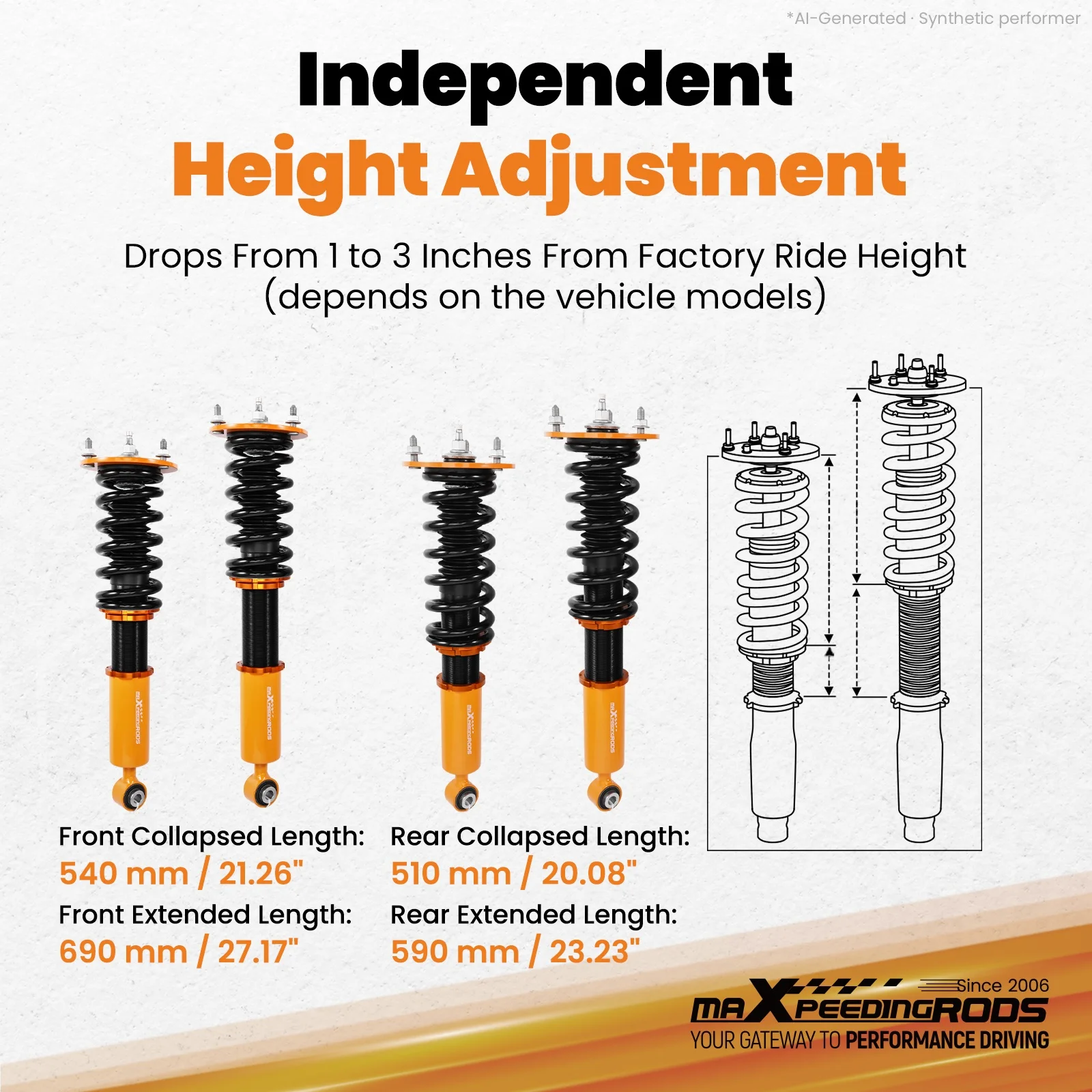 Shock & Spring Assembly For Lexus LS400 XF10 1990-1994 Coilover Shock Spring