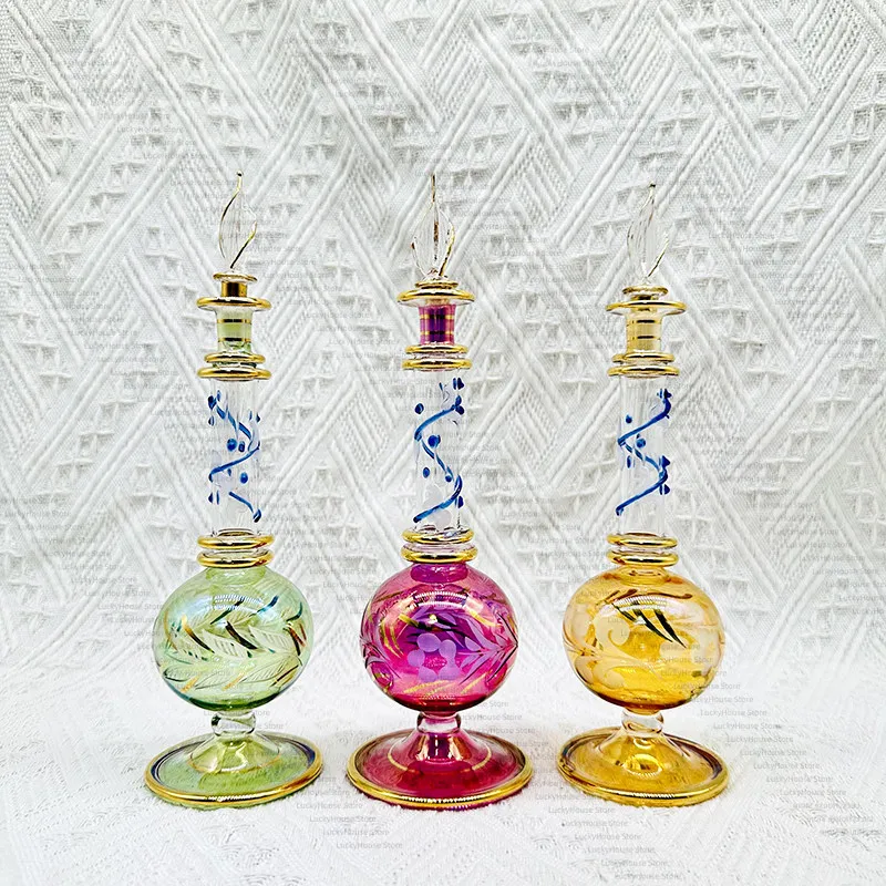 38StylesAvailableEgyptianCharacteristic Flavor Bottle 15cm Essential Oil Bottle Colorful Glass Jewelry Ornament Tourist Souvenir