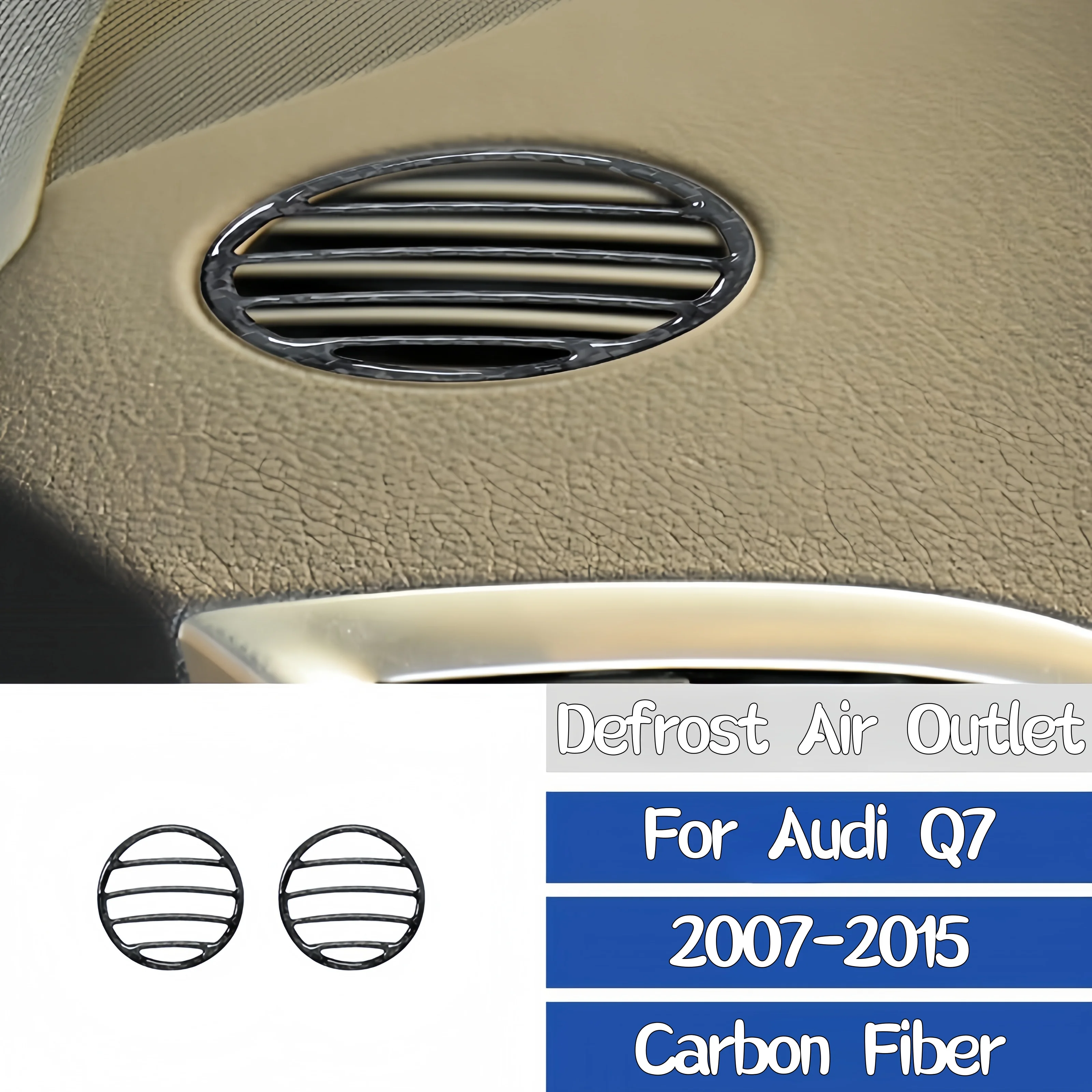 

For Audi Q7 2007-2015 Carbon Fiber Interior Car Instrument Defrost Air Outlet Panel Trim Cover Decoration Sticker Auto Zubehör