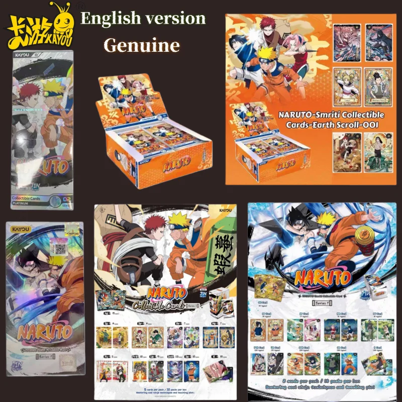 KAYOU Genuine NARUTO Smriti English Version ACG Collectible Card Anime Figures Collection Toy Game Card Birthday Gift