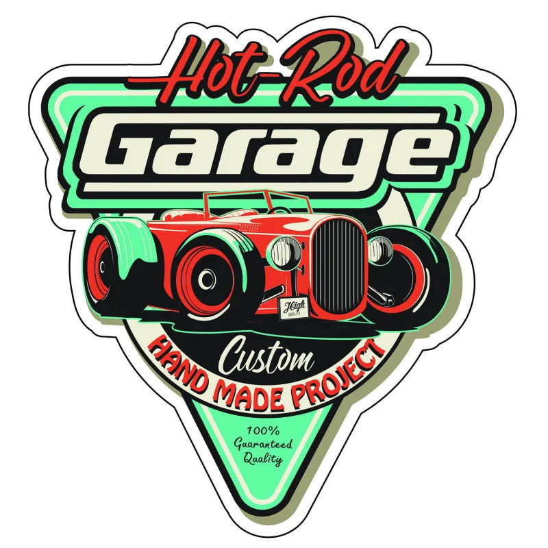 

Personalized Retro Hot Rod Garage Old School Car Sticker Cafe Racer Retro PVC Decals for Car Body Bumper Car Accessories