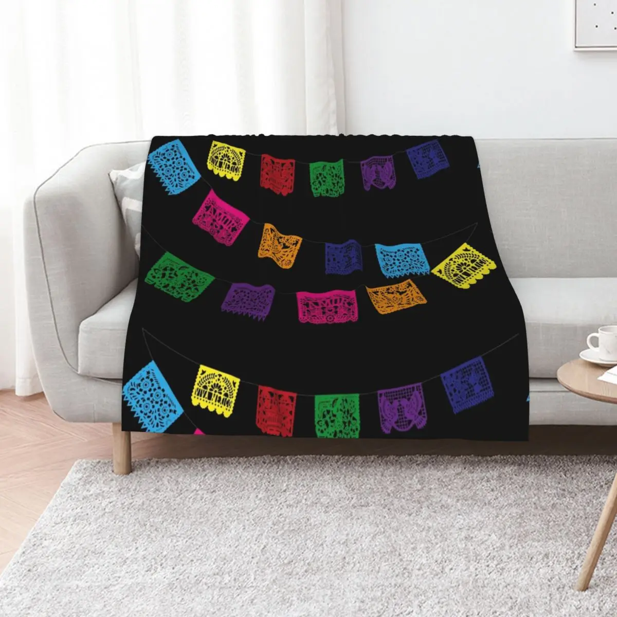 Papel picado mexican banner fiesta handmade party decorations cinco de mayo Throw Blanket for babies Tourist Blankets