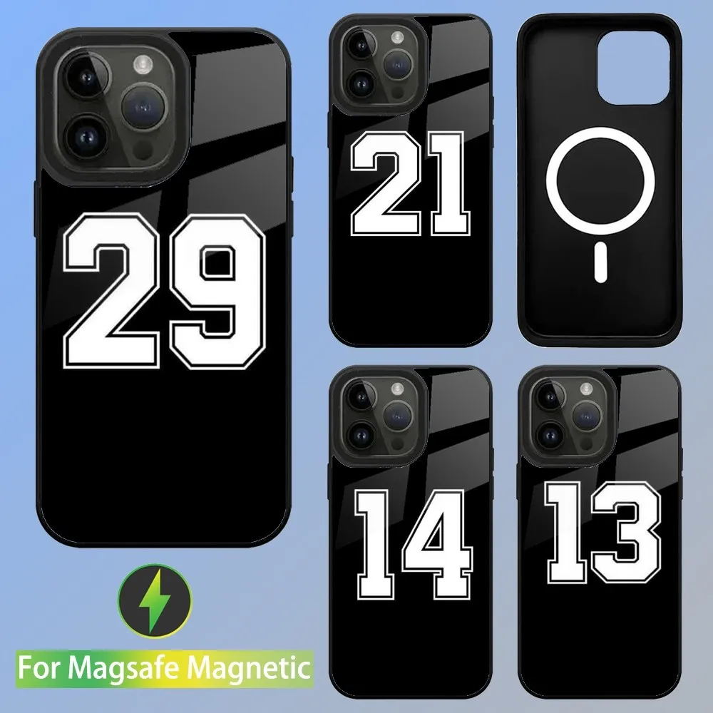 Lucky number Phone Case For iPhone 15,14,13,12,11,Plus,Pro,Max Mini Magsafe Magnetic Wireless Charging