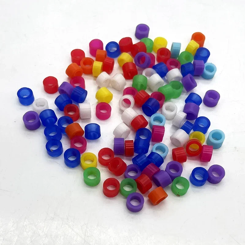 100 Pcs Bird Foot Rings for Parrot Finch Canary Gouldian Diameter 2mm 3mm 4mm Bird Ring Leg Bands Colorful Silicone Material