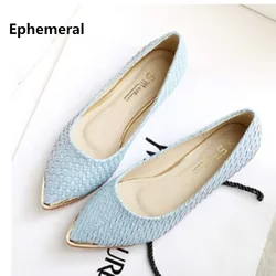 2023 New Brand Promotion Plus Size Pointed Toe Flats For Women Wide Fits Ballerina Flock Comfortable Moccasines EU32-48 29cm Red