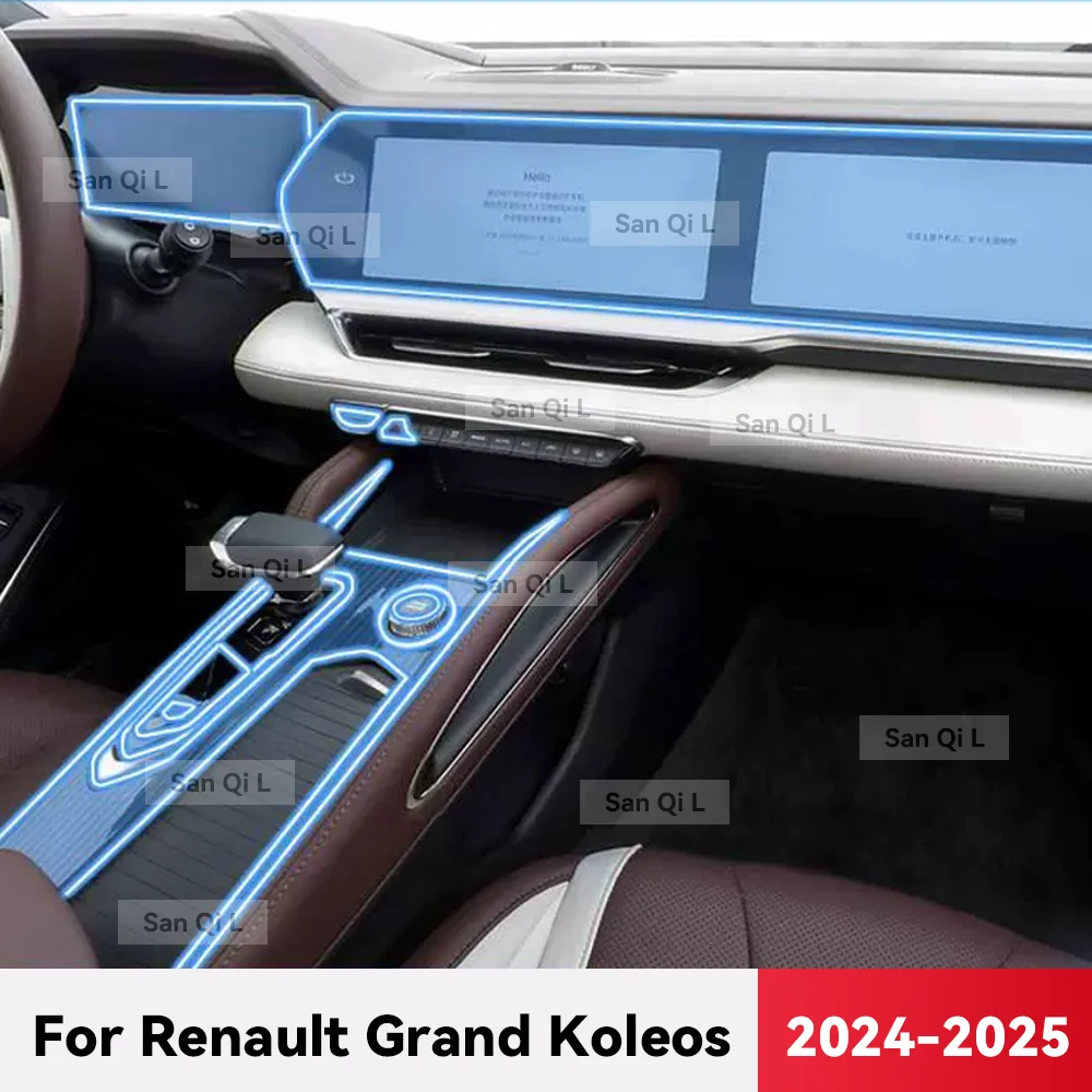 For Renault Grand KOLEOS 2025 Car Center Console Media Dashboard Navigation Transparent TPU Anti-scratch Protector Interior Film