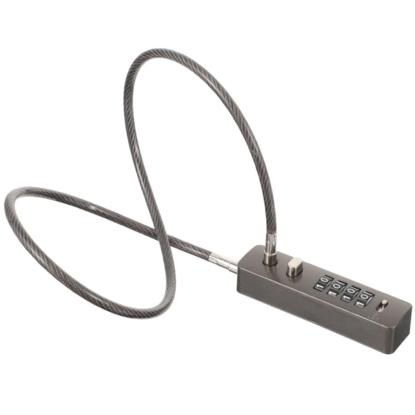 

4-Digit Combination Cable Lock Zinc Alloy Heavy Duty Anti-Theft Security Lock for Bicycles Luggage Helmets Strollers Kayaks Ski