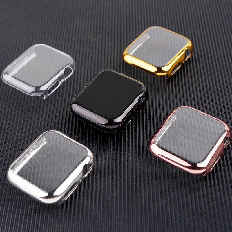 Soft TPU Case For Apple Watch se 44mm 40mm 45mm 41mm 42mm 38mm screen protector silicone Cover bumper iwatch series 987 SE654321