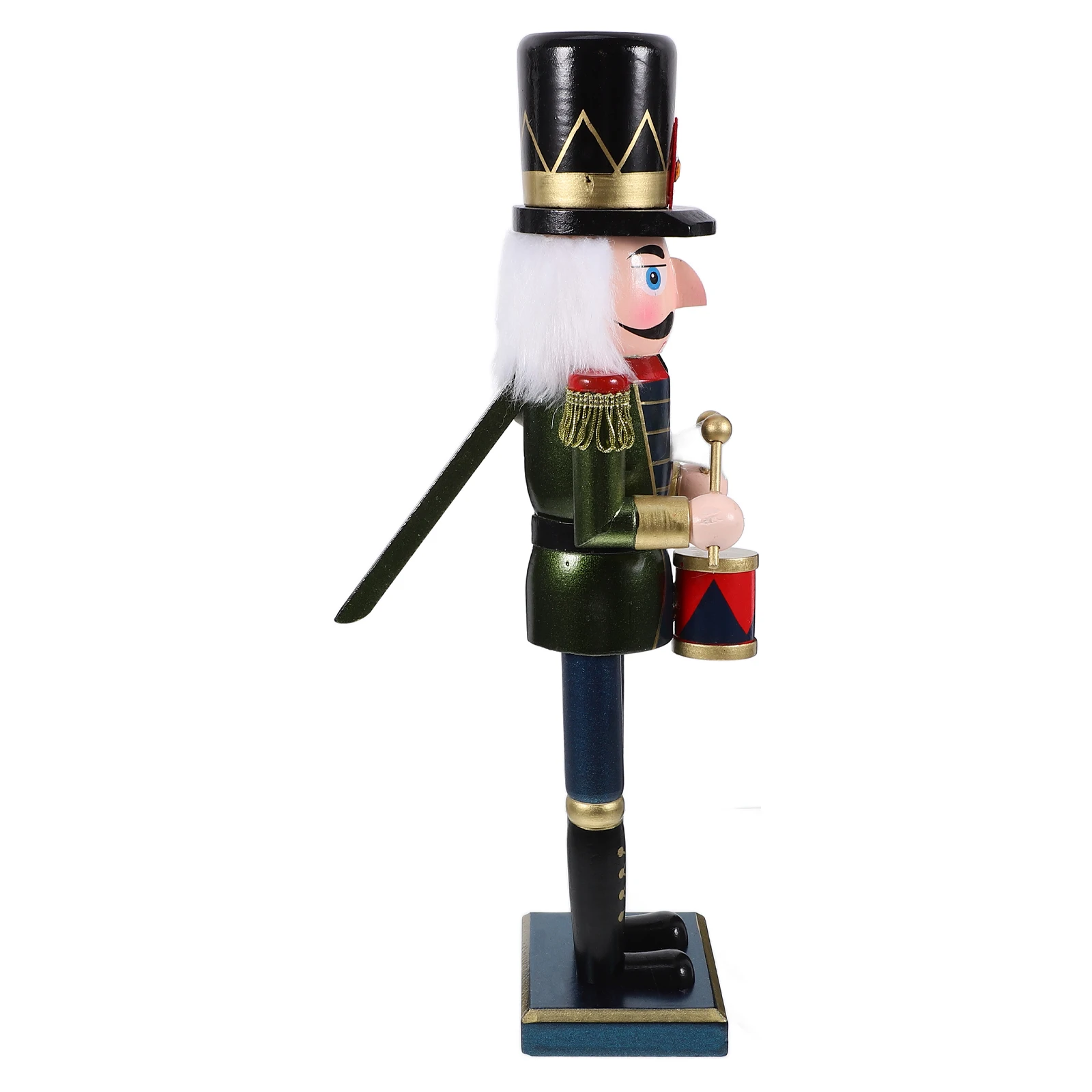 

Wooden Nutcracker Soldier Statue 38cm Blue Pink Miniature Craft Desktop Decor Christmas Gift Xmas Festive Table Piece