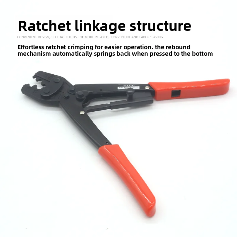 Bare Terminal Crimping Pliers, Ratchet Cold Press Tool for C45 Pin/Blade/SC/JG Copper Lug, Electrical Wire Connection Crimp Tool