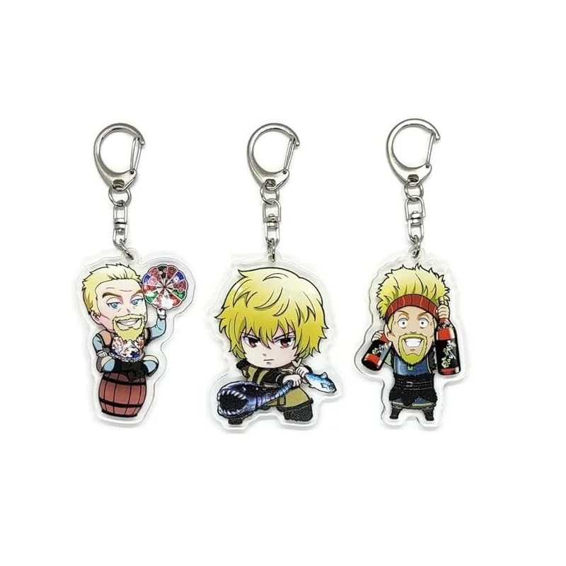 Anime Charm Vinland Saga Acrylic Keychain Askeladd, Thorfinn, Thorkell Figure Pendant Cute Key Rings Bag Hanging Ornament Gift