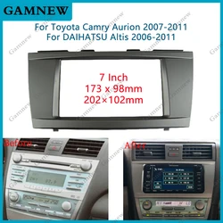 7 Inch Car Refitting DVD Radio Panel Dash Fascia Audio Frame Kit for Toyota Camry Aurion DAIHATSU Altis 2006-2011 2DIN