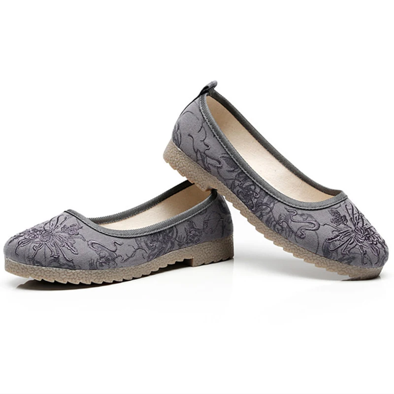 Veowalk morbido cotone Jacquard ricamato donna Slip On ballerine comode scarpe Casual con plateau grigio Beige rosa